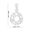 Rose Celtic Knot Sterling Silver 925 Pendant Charm