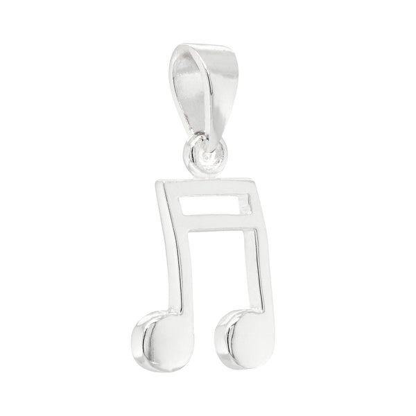 Two Quaver Music Note Sterling Silver 925 Pendant