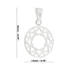 Octagon Eight Point Star Circular Cutout Sterling Silver 925 Pendant