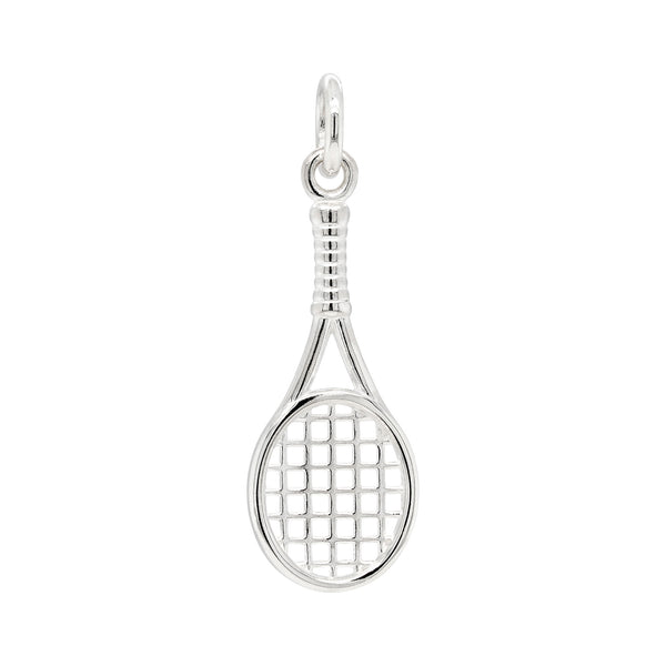 Tennis Racket Sterling Silver 925 Pendant Charm