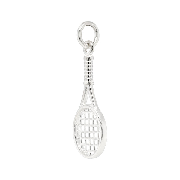 Tennis Racket Sterling Silver 925 Pendant Charm