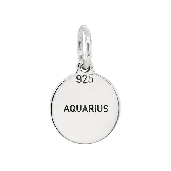 Aquarius Star Sign Sterling Silver 925 Pendant Charm