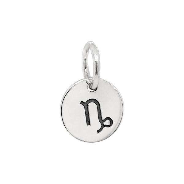 Capricorn Zodiac Symbol Sterling Silver 925 Pendant Charm