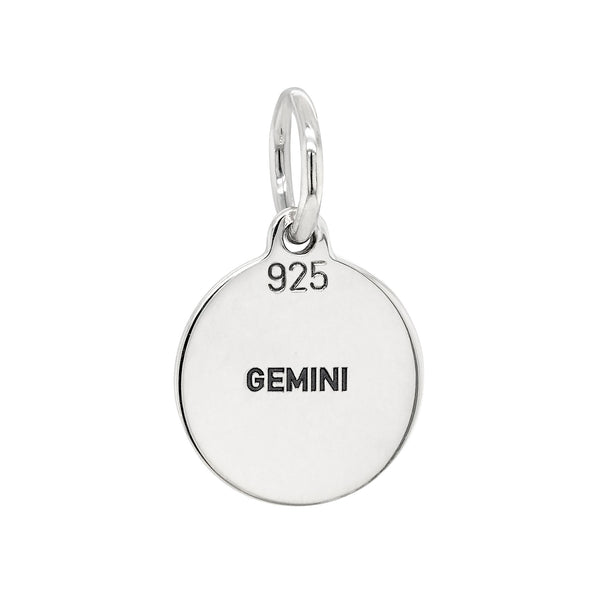 Gemini Star Sign Sterling Silver 925 Pendant Charm