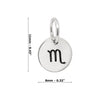 Scorpio Zodiac Symbol Sterling Silver 925 Pendant Charm