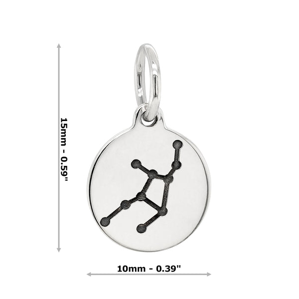 Virgo Star Sign Sterling Silver 925 Pendant Charm