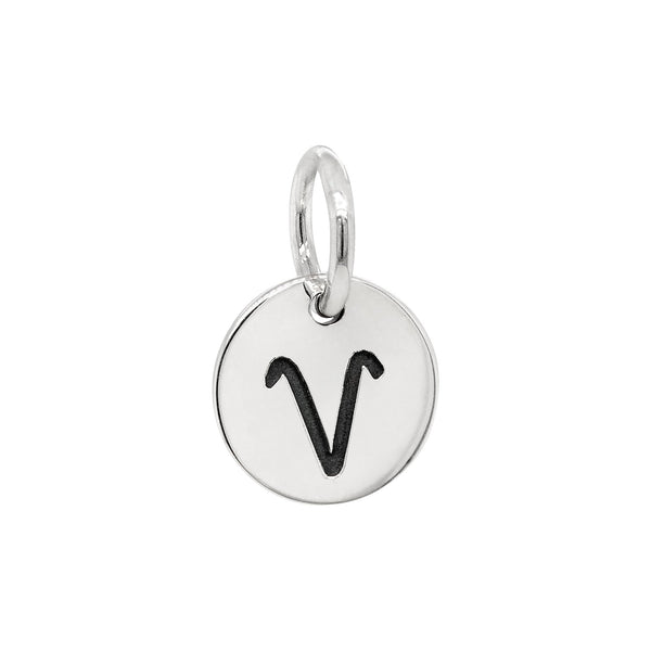 Aries Zodiac Symbol Sterling Silver 925 Pendant Charm