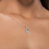 Art Nouveau Almond Shaped Sterling Silver 925 Pendant
