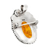 Amber Art Nouveau Sterling Silver 925 Pendant Brooch