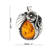 Amber Art Nouveau Sterling Silver 925 Pendant Brooch