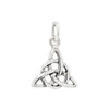 Silver Celtic knot pendant on a white background