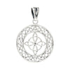 Silver Celtic knot pendant on a white background