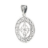 Silver Celtic knot pendant on a white background