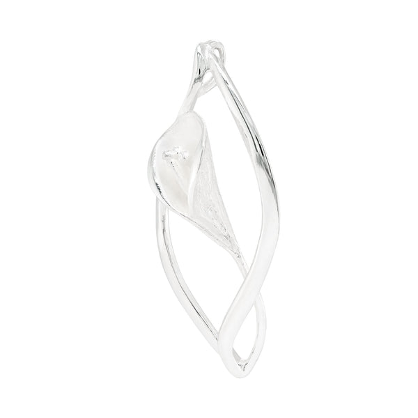 Calla Lily Flower Solid Sterling Silver 925 Pendant