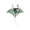 Manta Ray Abalone Solid Sterling Silver 925 Pendant