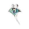 Manta Ray Abalone Solid Sterling Silver 925 Pendant