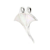 Manta Ray Mother of Pearl Solid Sterling Silver 925 Pendant