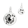 Dandelion Two Piece Solid Sterling Silver 925 Pendant