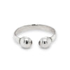 Double Ball Curved Thin Band Sterling Silver 925 Toe Ring