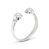 Double Ball Curved Thin Band Sterling Silver 925 Toe Ring