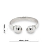 Double Ball Curved Thin Band Sterling Silver 925 Toe Ring