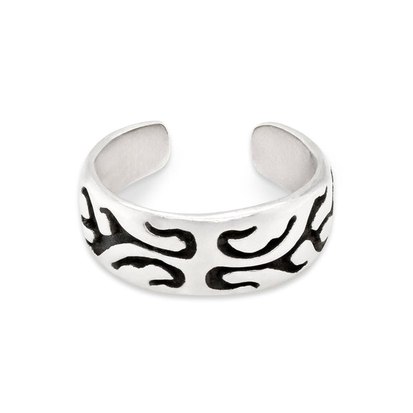 Oxidised Fire Curved Band Sterling Silver 925 Toe Ring