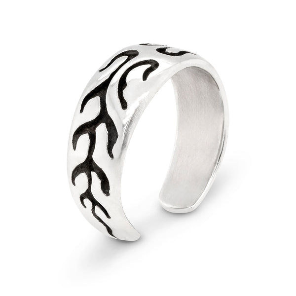 Oxidised Fire Curved Band Sterling Silver 925 Toe Ring