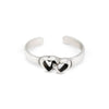 Double Celtic Knot Hearts Sterling Silver 925 Toe Ring