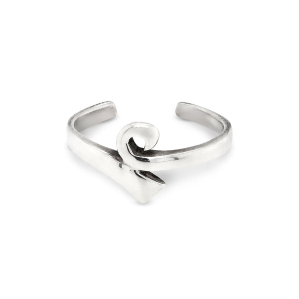 Ribbon Crook Sterling Silver 925 Toe Ring