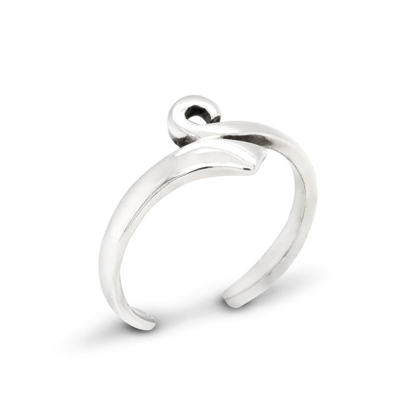 Ribbon Crook Sterling Silver 925 Toe Ring