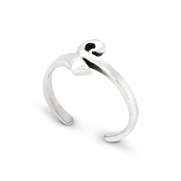 Ribbon Crook Sterling Silver 925 Toe Ring