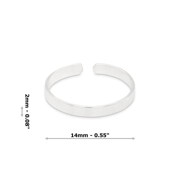 Plain Thin Band Sterling Silver 925 Toe Ring