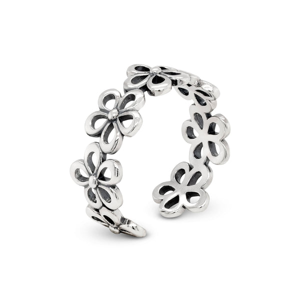 Seven Flower band Sterling Silver 925 Toe Ring