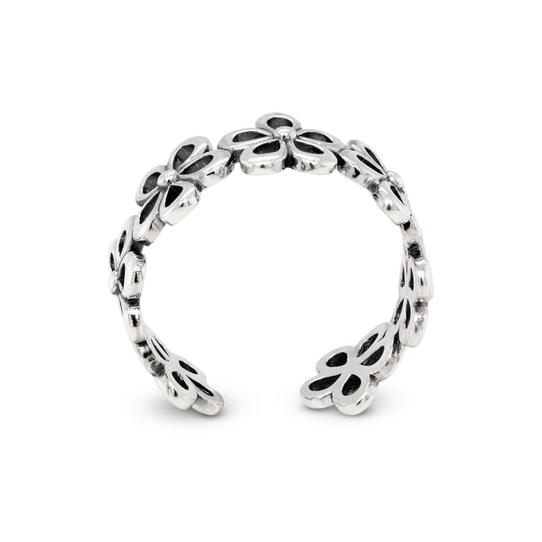 Seven Flower band Sterling Silver 925 Toe Ring