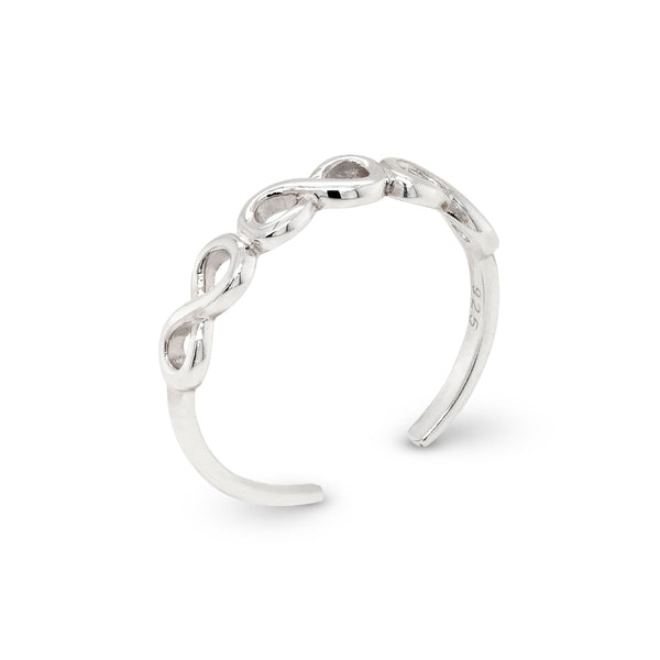 Three Infinity Sterling Silver 925 Toe Ring