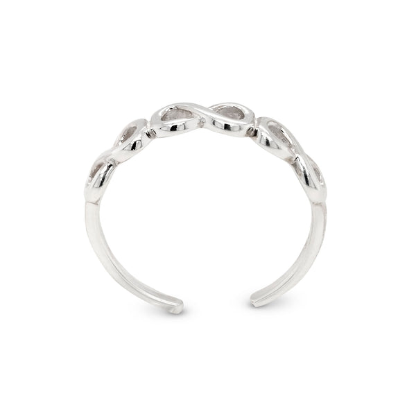 Three Infinity Sterling Silver 925 Toe Ring