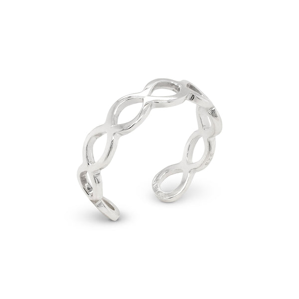 Continuous Loop Infinity Sterling Silver 925 Toe Ring