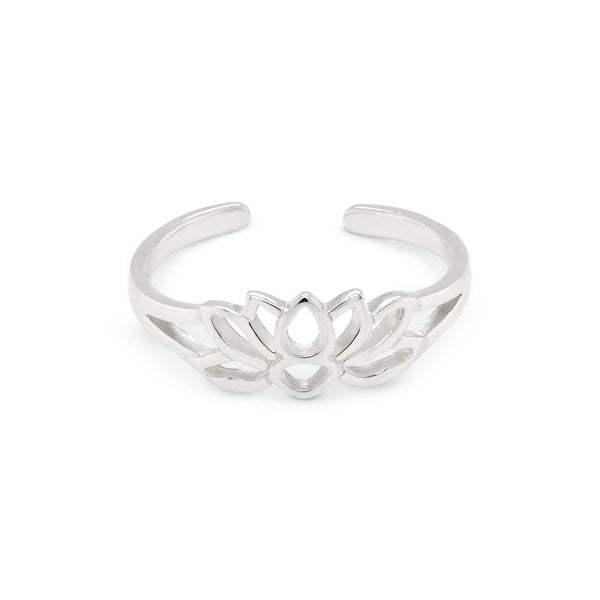 Lotus Flower Sterling Silver 925 Toe Ring