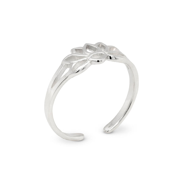 Lotus Flower Sterling Silver 925 Toe Ring