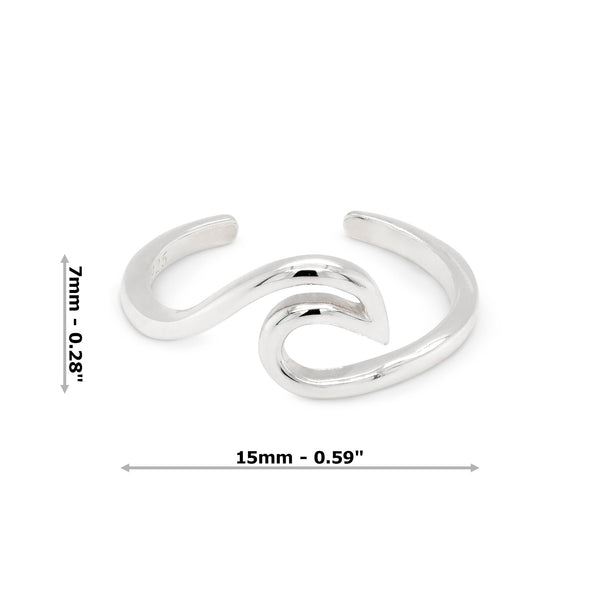 Wave Loop Sterling Silver 925 Toe Ring