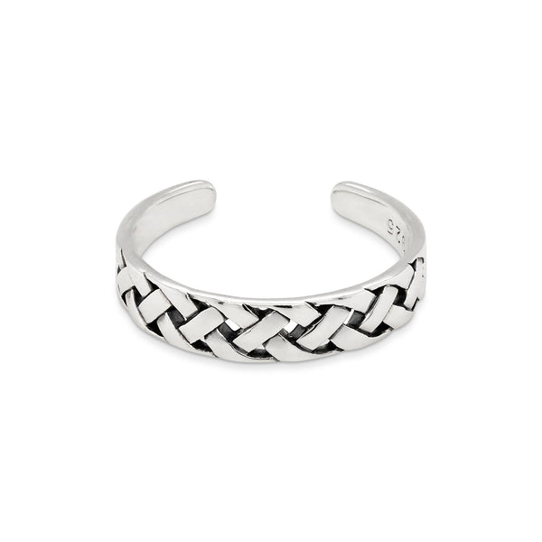 Weave Band Sterling Silver 925 Toe Ring