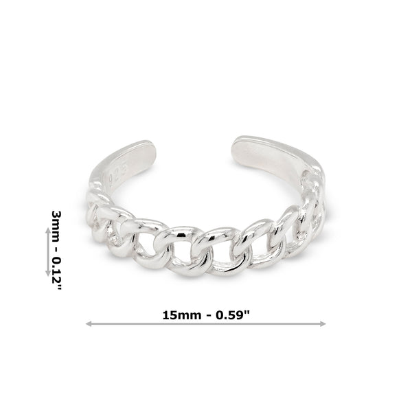 Chain Link Sterling Silver 925 Toe Ring