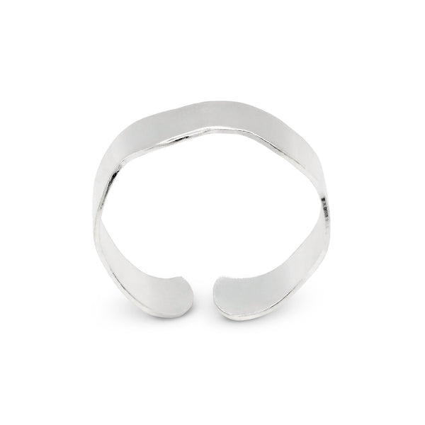 Wave Flat Band Sterling Silver 925 Toe Ring