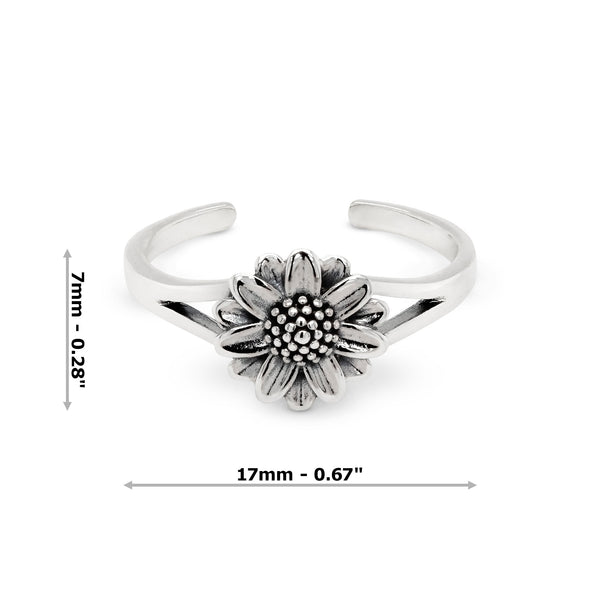 Flower Sterling Silver 925 Toe Ring