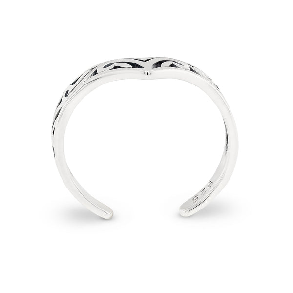 Chevron Ornate Gothic Cut Out Sterling Silver 925 Toe Ring