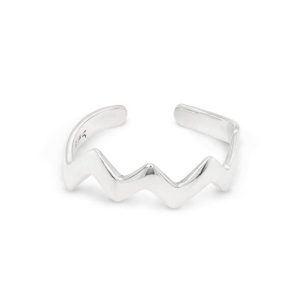 Zig Zag Flat Band Sterling Silver 925 Toe Ring