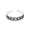 Moon Phases Solid Band Sterling Silver 925 Toe Ring