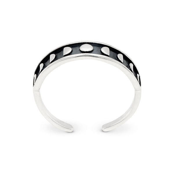 Moon Phases Solid Band Sterling Silver 925 Toe Ring