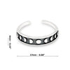 Moon Phases Solid Band Sterling Silver 925 Toe Ring