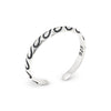 Wave Small Rounded Solid Band Sterling Silver 925 Toe Ring
